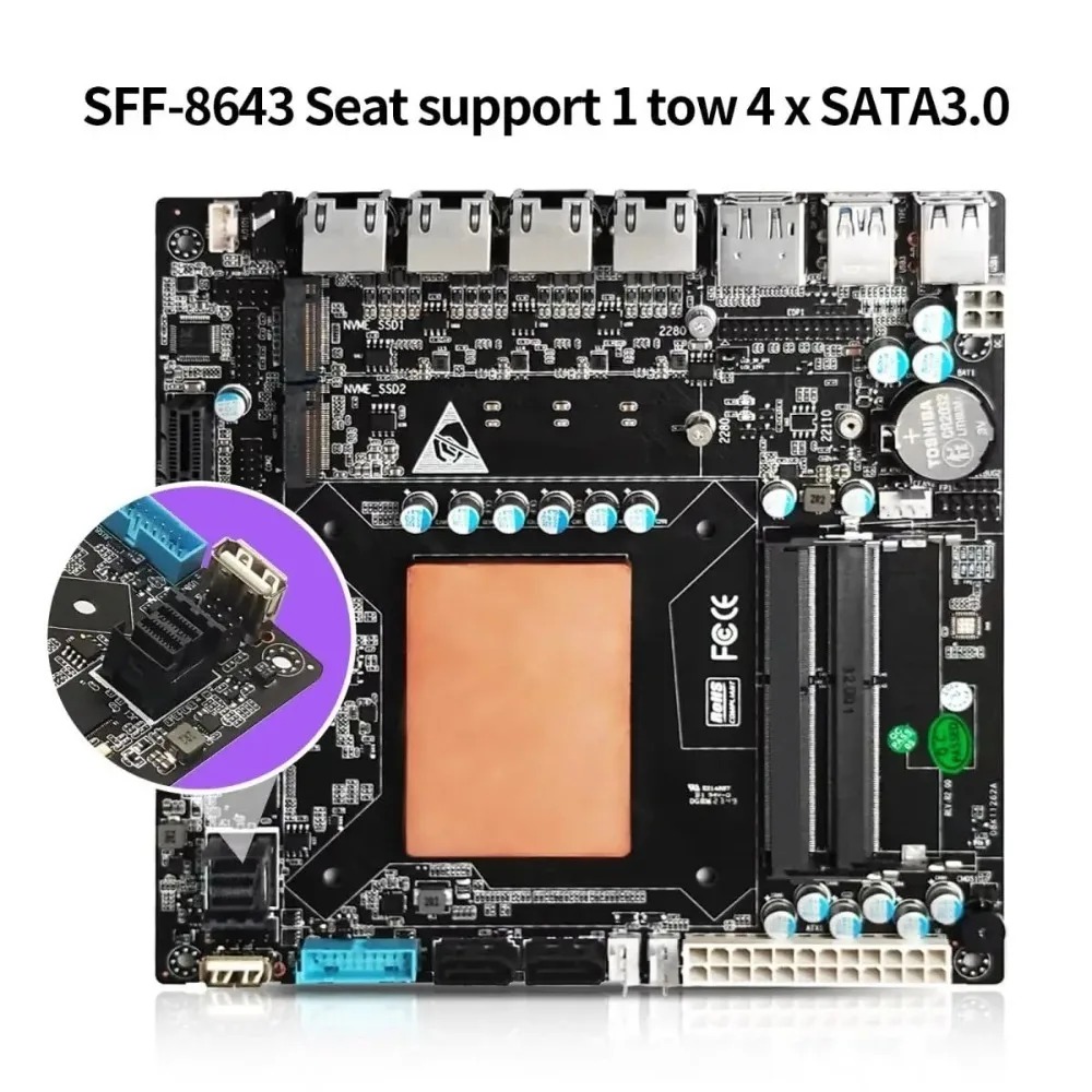 ITX NAS Motherboard with 11th  - đánh giá và giá Nas Motherboard 8 Sata Mini Itx