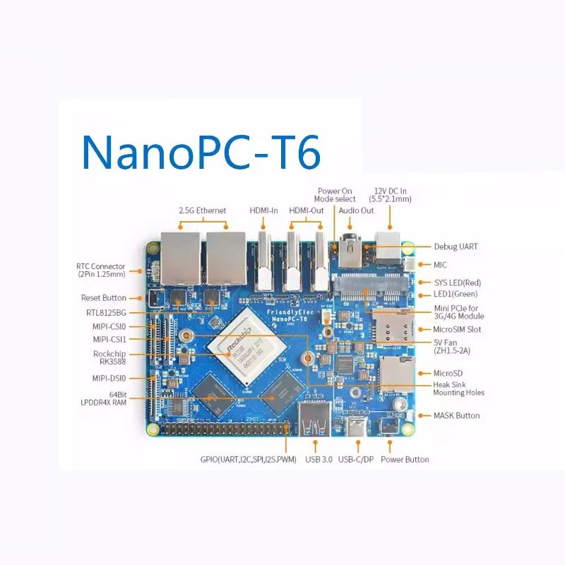 VoltSNanopc T6 Development Boa - đánh giá và giá Rockchip Rk3588 Development Board