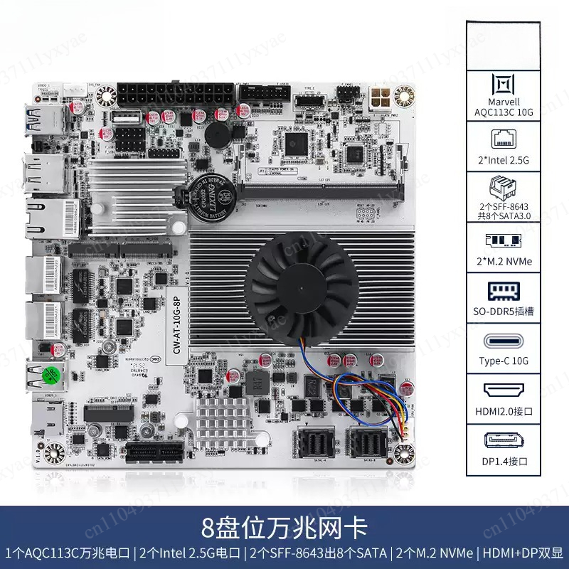 8-Bay NAS Motherboard with N10 - đánh giá và giá Nas Motherboard 8 Sata Mini Itx